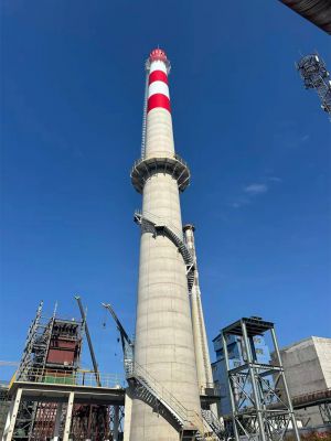 烟囱新建，刷航标，烟囱安装旋转梯